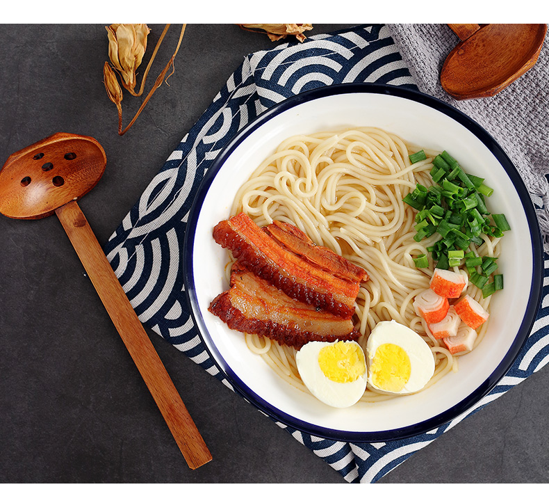 Ceramic bowl household under the glaze color large noodles soup bowl creative simple salad bowl jingdezhen tableware continental eating bread and butter