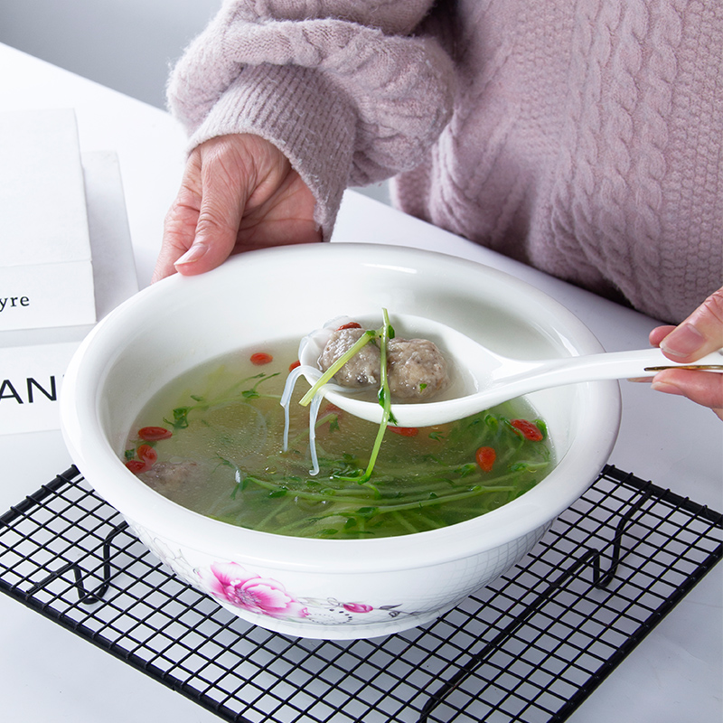 Jingdezhen ceramic tableware soup pot soup bowl Korean creative household contracted large rainbow such as bowl bowl of soup basin can be microwave