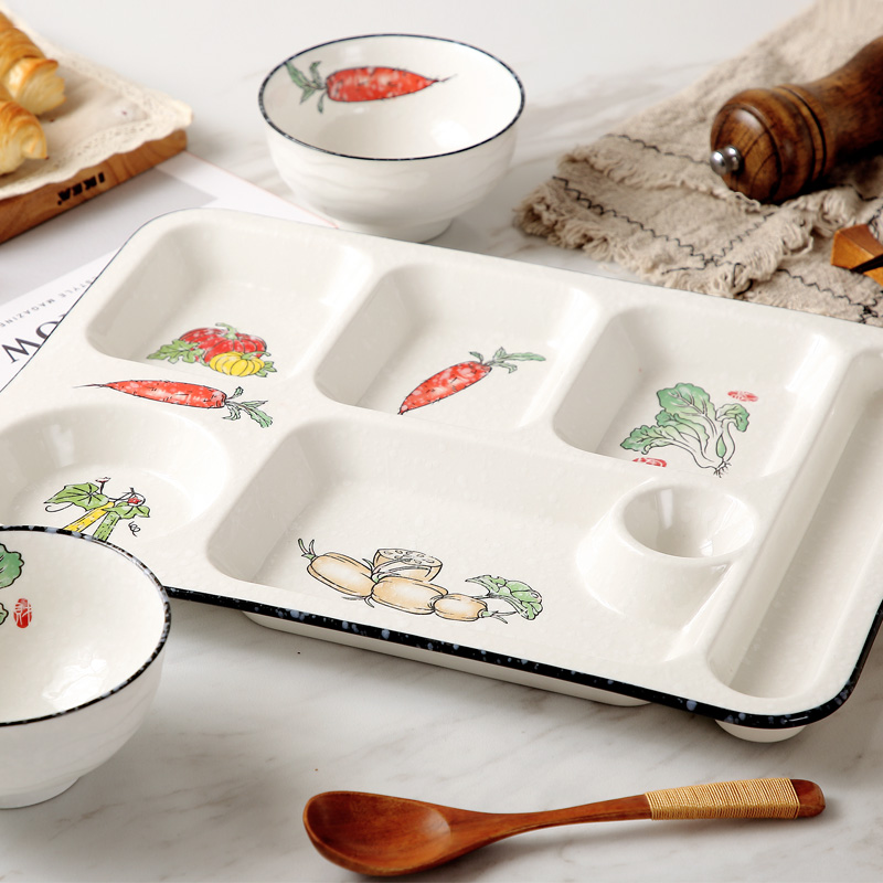 Jingdezhen ceramic cent eat dish dish dish home creative snack plate frame segmentation dish one breakfast food tableware