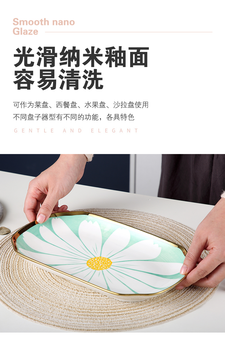 Japanese ceramic dish dish dish household creative web celebrity dish fish dish, tableware breakfast dish soup plate of jingdezhen
