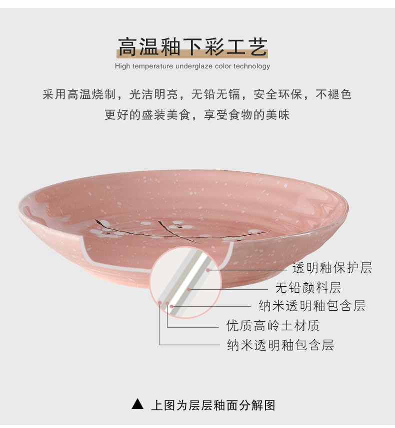 Jingdezhen ceramic dish dish dish home dish soup six Japanese creative web celebrity plate cutlery set combination