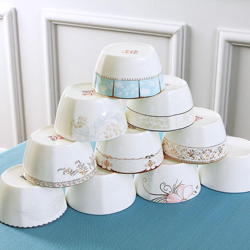 Jingdezhen porcelain ipads 10 square bowl with ceramic dishes suit Nordic creative contracted household tableware to eat rice bowls