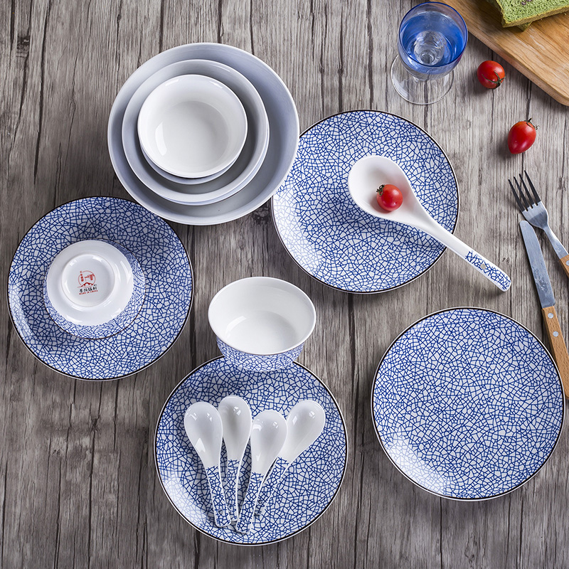 Dishes suit household jingdezhen ceramic ipads China Japanese Dishes feng creativity tableware suit small and pure and fresh combination