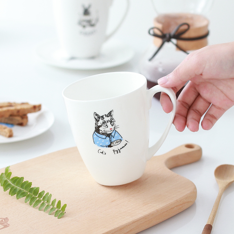 Mark couples glass mugs with creative household glass plate breakfast milk coffee cup, lovely move