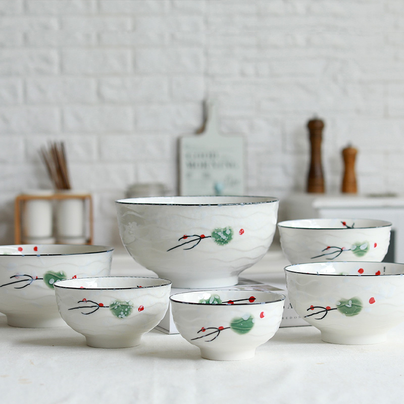 Home to eat bread and butter of jingdezhen ceramic rainbow such use large bowl soup bowl creative contracted Japanese under the glaze color tableware