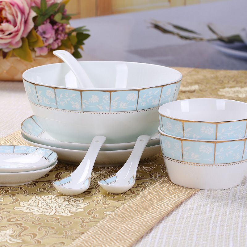 Ipads China tableware suit of jingdezhen ceramic household chopsticks plate combination Europe type 2 4 simple dishes for dinner