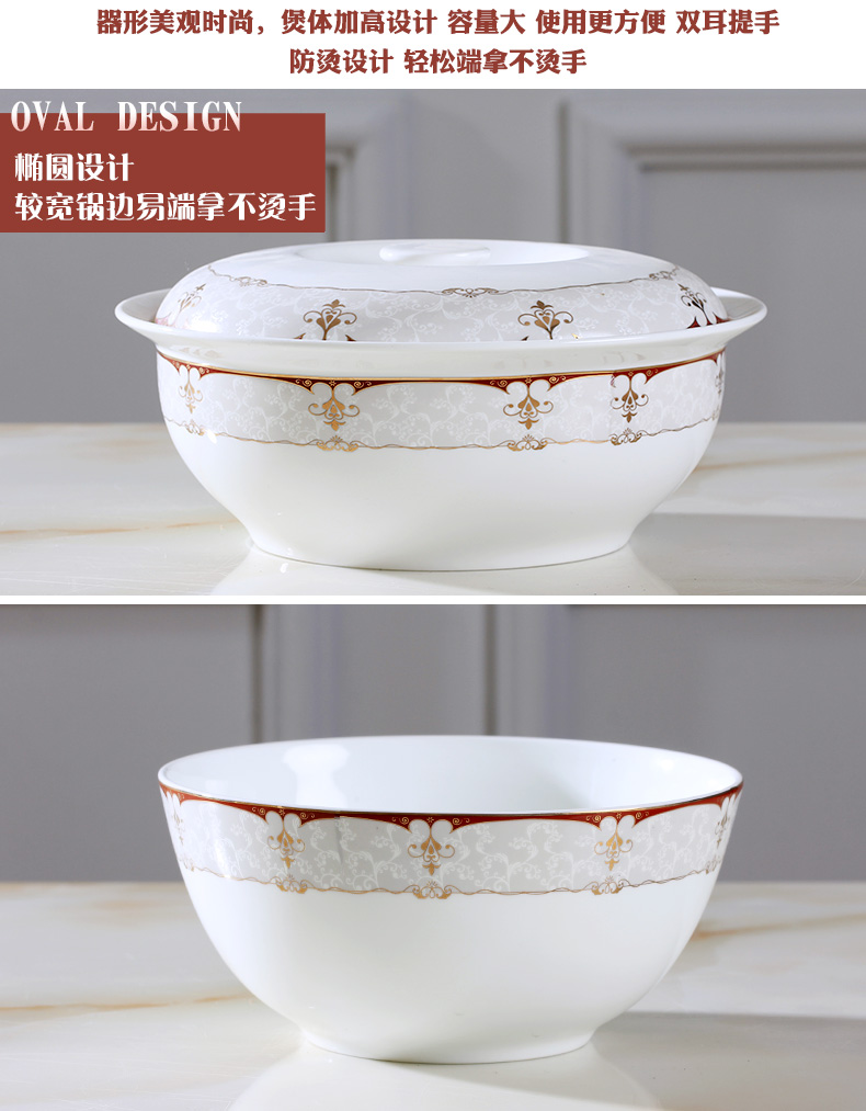 Jingdezhen porcelain tableware household ceramics dinner dishes suit 28/56 skull Korean set bowl chopsticks combination