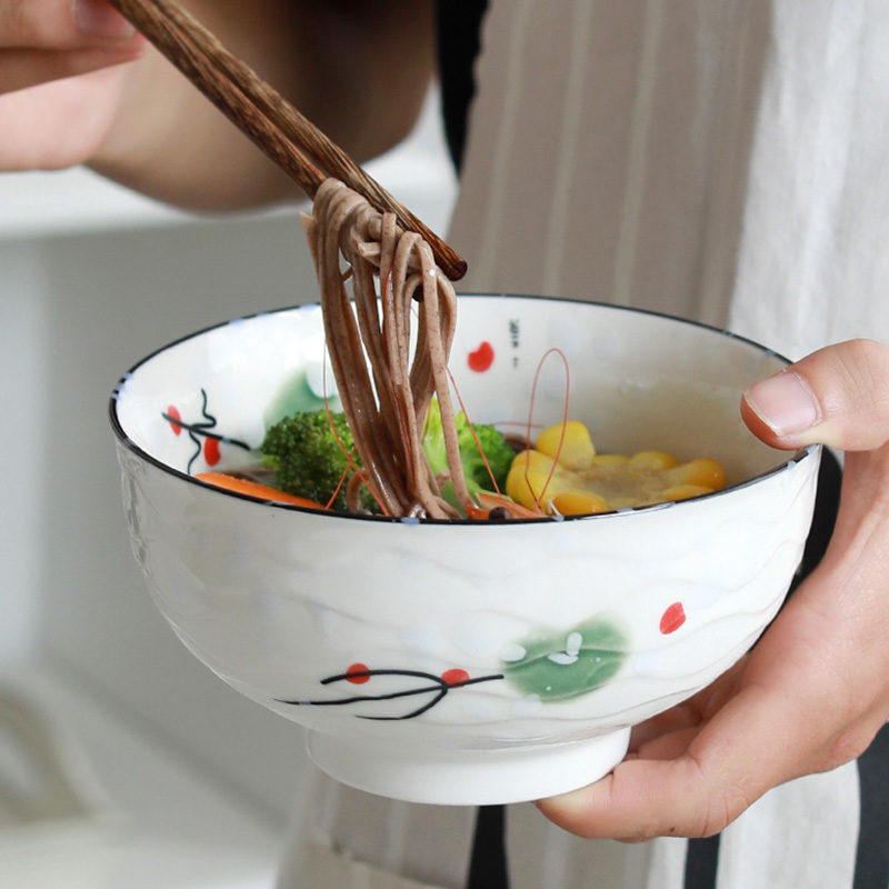 Home to eat bread and butter of jingdezhen ceramic rainbow such use large bowl soup bowl creative contracted Japanese under the glaze color tableware
