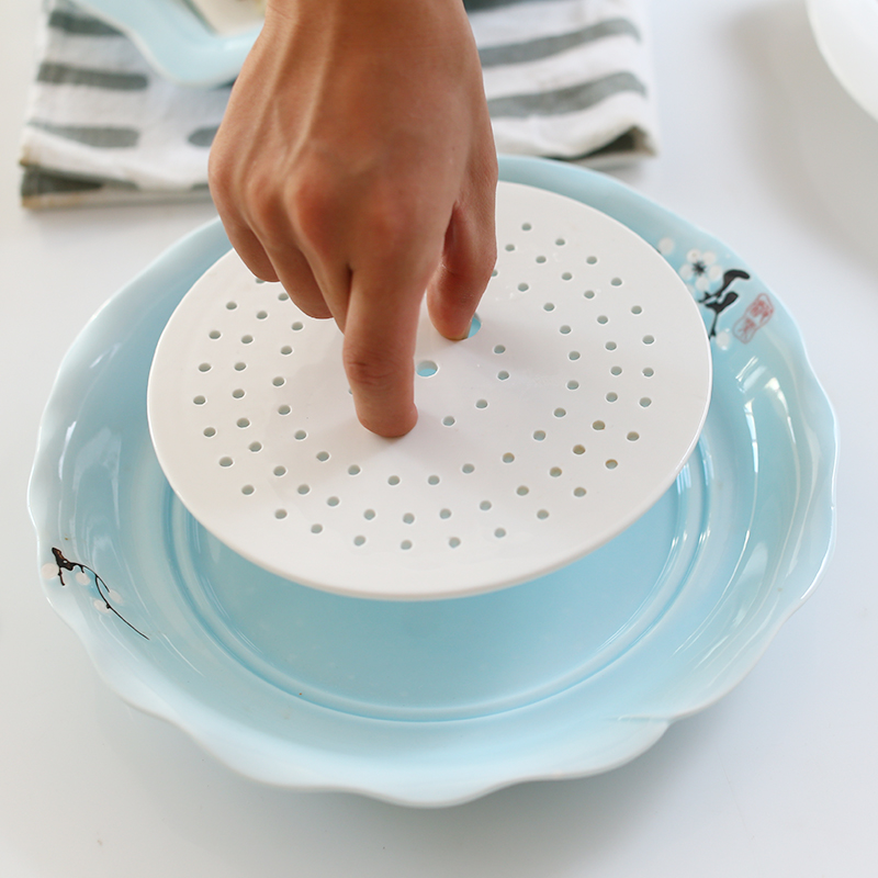 Japanese tableware jingdezhen ceramic plates home steamed dumpling dish creative contracted a cold cold dish dish of boiled dumpling dishes