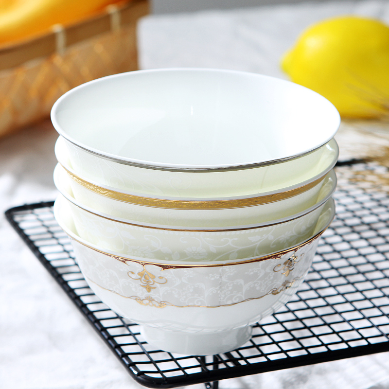 Use of household of jingdezhen ceramic Bowl of salad Bowl Chinese contracted to use to use ceramic ipads China tableware hot tall Bowl