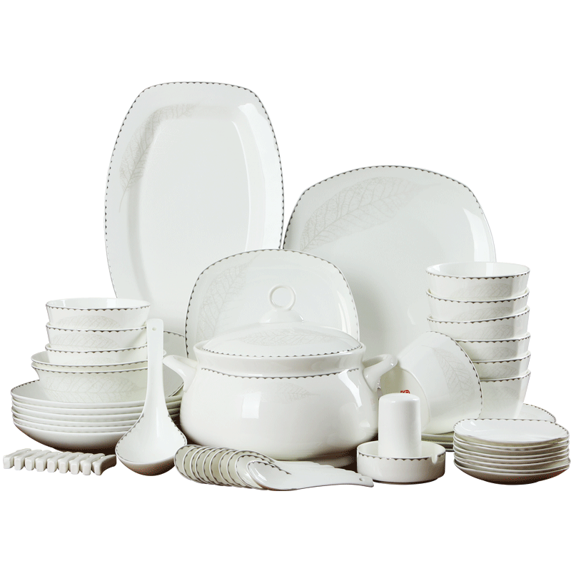 The dishes suit household jingdezhen ceramic ipads China dishes chopsticks 58 square head tableware suit Chinese creative combination