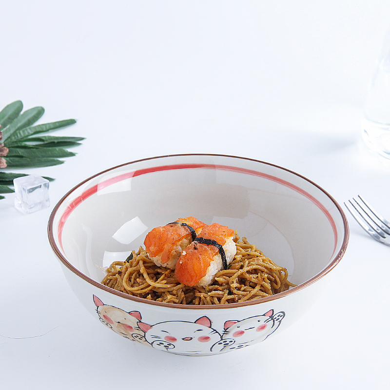 Jingdezhen ceramic bowl home eat large bowl contracted lovely rainbow such as bowl bowl creative hand - made use of Japanese dishes