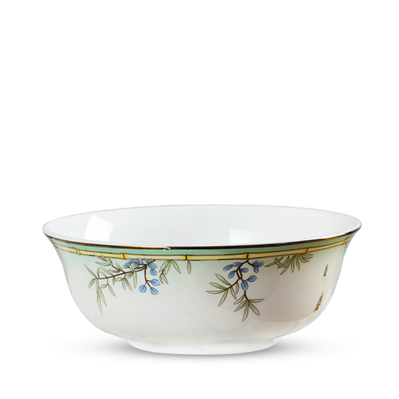 Jingdezhen ceramic bowl household 6 inches rainbow such use large rice bowl Chinese li riceses leave microwave tableware