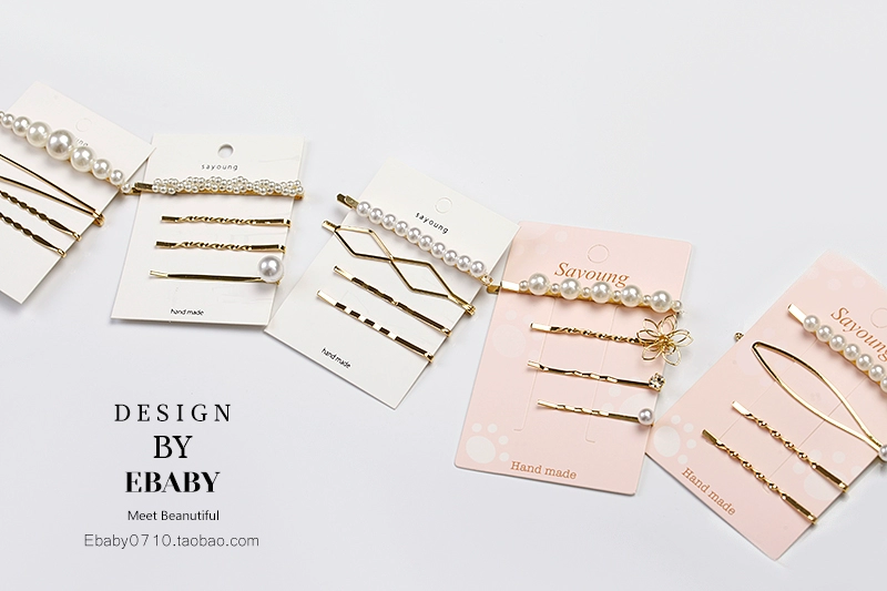 Clip mũ nón kẹp tóc Hàn Quốc net đỏ ins ngọc trai phụ kiện tóc bên kẹp tóc thời trang đỏ hot mom hoang dã clip - Phụ kiện tóc băng đô cho bé