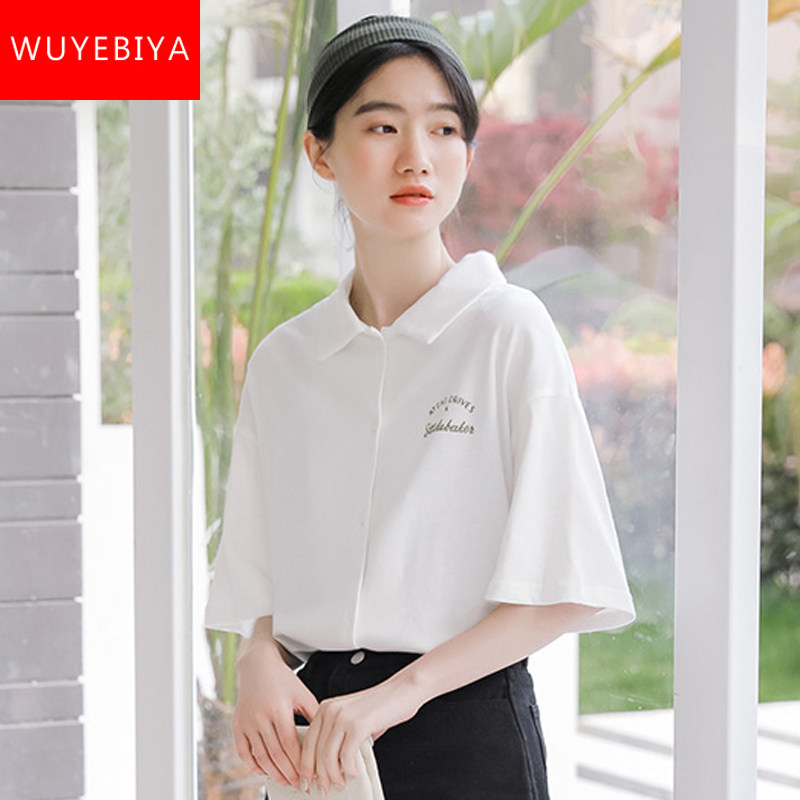 Short sleeve T-shirt adolescent girl summer dress 2022 new junior high school high school student Han version loose 100 hitch POLO shirt