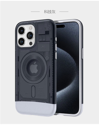 Gray — SGP Spigen Classic C1 MagFit Tough Shockproof High End Premium 15 Pro iPhone Case