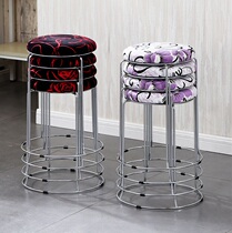 Solid steel bar plastic stools small iron stool small bench Bench Domestic Restaurant Hotel Cafeteria Stackable Round Bench