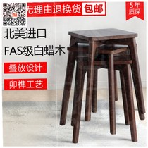 Solid wood stool simple can be superimposed fashion creative small stool simple wooden stool square stool home table stool bench bench bench