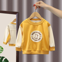 Boys clothes spring and autumn 2021 Korean version of new foreign style children thin baby pullover autumn base shirt coat tide