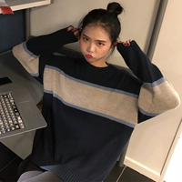 Mùa thu đông 2018 màu sắc mới của phụ nữ kết hợp lỏng lẻo áo len siêu lửa chic áo len dài tay áo thun shop quần áo nữ