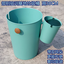 Department of large-scale training ground base new classification trash can material is easy to use large-scale PP green double-barrel military plastic