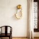 Song-Style Aesthetic Natural Marble Necklace Wall Lamp Zen Buddhist Bead Background Decorative Lamp for Guesthouse Corridor Bedroom Bedside Lamp