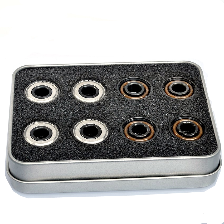 Ceramic bearing roller skating skateboard black ceramic bearing iron box speed skating shoe bearing high-speed competition bearing