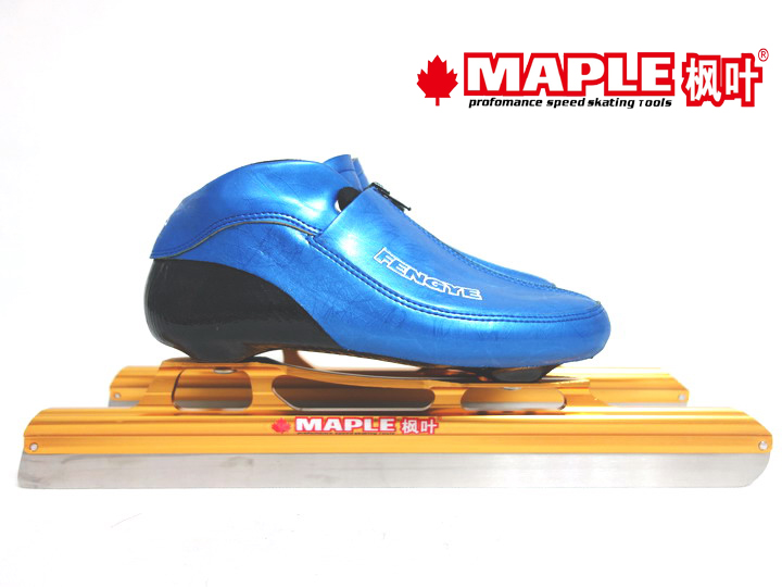Originating Canada Maple Leaf Ice Knife Children's Speed Skating Ice Knife Shoes Adults Men's And Women's Avenue Speed Skating Ice Knife Shoes Gold Pipe