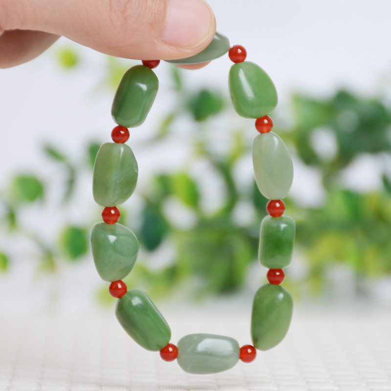 Xinjiang and Tian Yubei jade handmade jade handstring and Tian Yuhand string of white jade handmade men and women's handmade and raw stone handmade