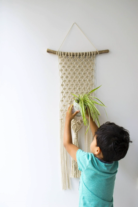 Hoa cẩm tú cầu. Gió Bắc dệt tay tấm thảm lưới túi hoa giỏ dây treo tường treo trang trí tường trang trí 	thảm dệt treo tường