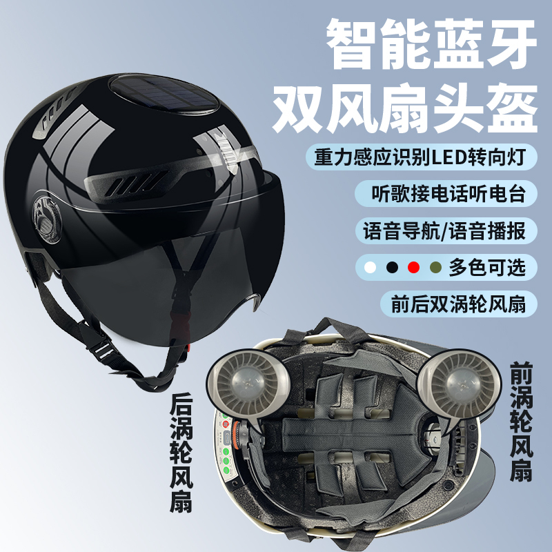 Smart Electric Helmet with Fan, Bluetooth Turn Signal, Unisex, All-Season Helmet, Safety Helmet, Windproof and Rainproof for Cycling Smart Electric Helmet with Fan, Bluetooth Turn Signal, Unisex, All-Season Helmet, Safety Helmet, Windproof and Rainproof for Cycling