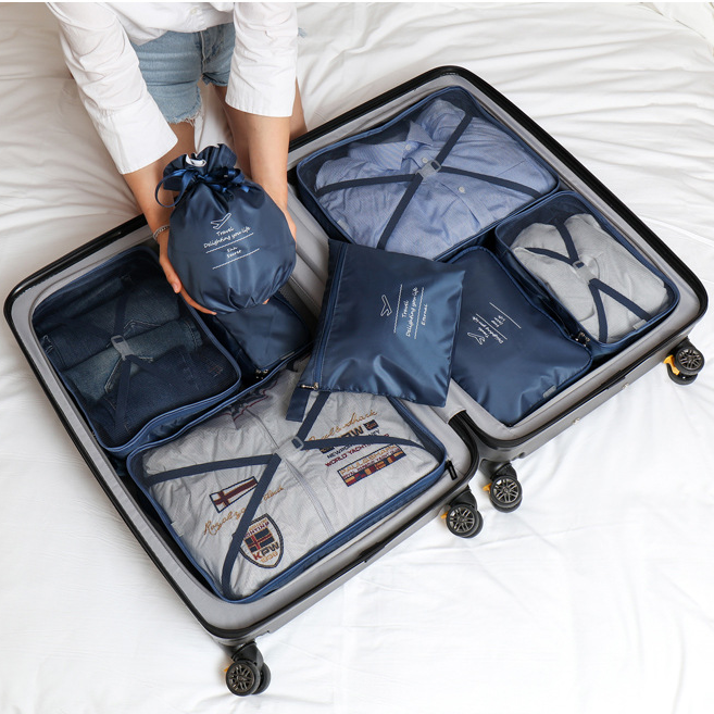 Travel Travel clothing Clothing Collection Bag Kit Suitcase Finishing Bag Packing Bag Lingerie Shoes Containing bag 8 pieces