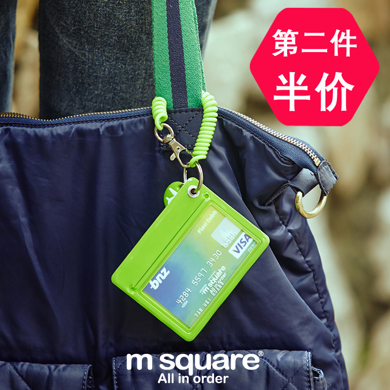 m square bus metro cutting sleeve with retractable hanging rope door chain campus student access control meal card protective sleeve
