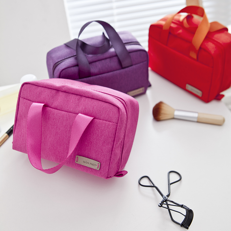 Portable hand-held cosmetic bag small mini lipstick powder cake multi-functional small object storage bag make-up bag