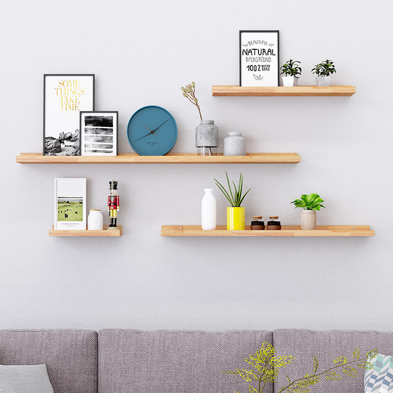 Solid wood wall shelf living room sofa TV background wall bedroom porch wall wall hanging wall word partition