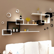 Wall shelf living room sofa dining room bedroom TV background wall hanging wall cabinet creative Plaid wall decoration