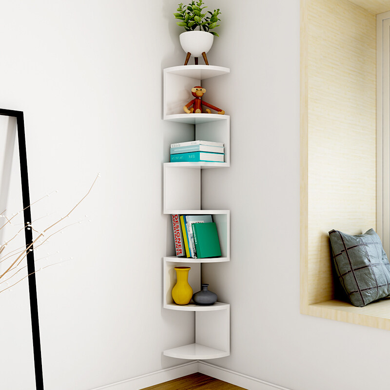 Sector Hanging Wall Shelve Wall Corner Triangle Plate Wall Corner Wall Cabinet Wall Nursery Wall-Free Wall-mounted Wall-mounted Bookshelves