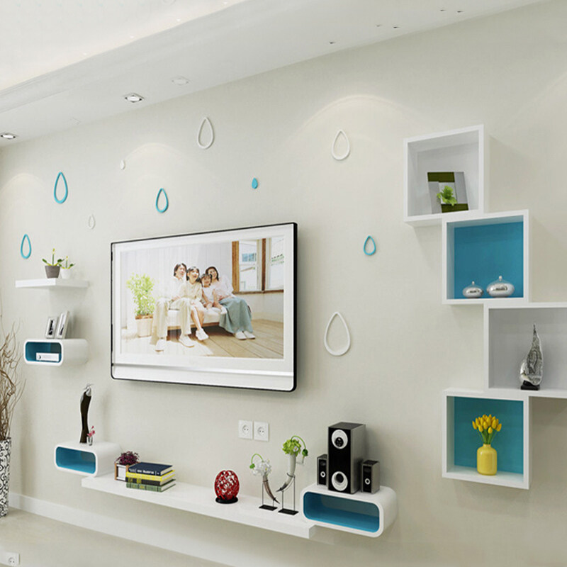 Onboard box wall Shelf TV Background wall Decorative Shelf Living Room Wall-mounted Wall Bedroom Wall Minimalist TV Cabinet