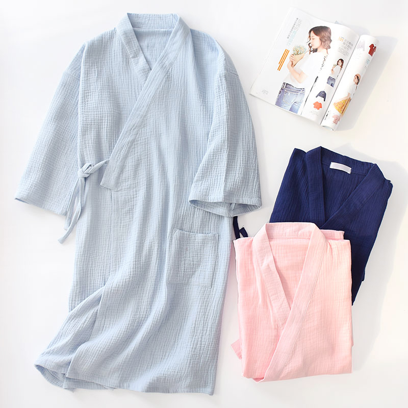 Day Style Month Subs Spring Summer Pure Cotton Crepe Cloth Home Breastfeeding Pyjamas Sleeping Dress Full Cotton Washed Gauze Pregnant Women Bath Robes
