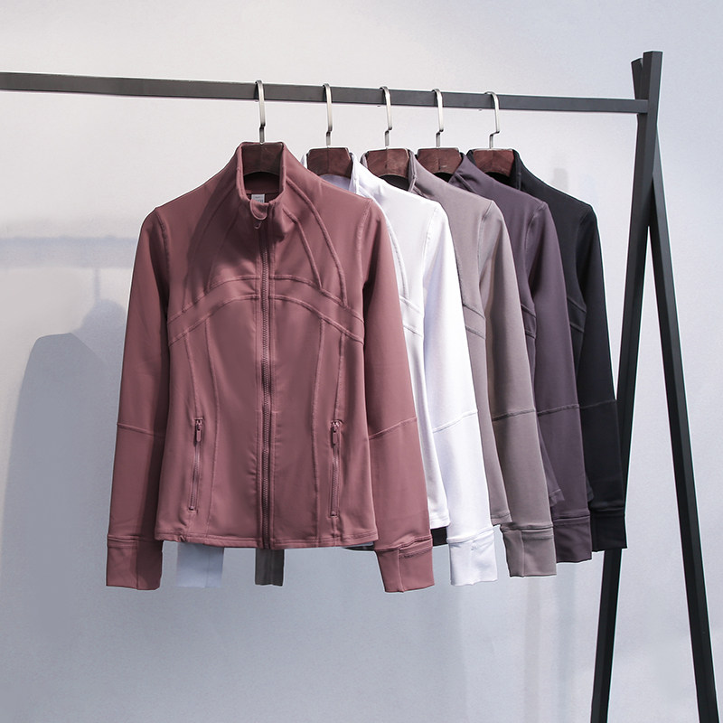 lulu yoga clothing jacket women's top sports fitness clothing running tight stand collar zipper cardigan long sleeve autumn and winter