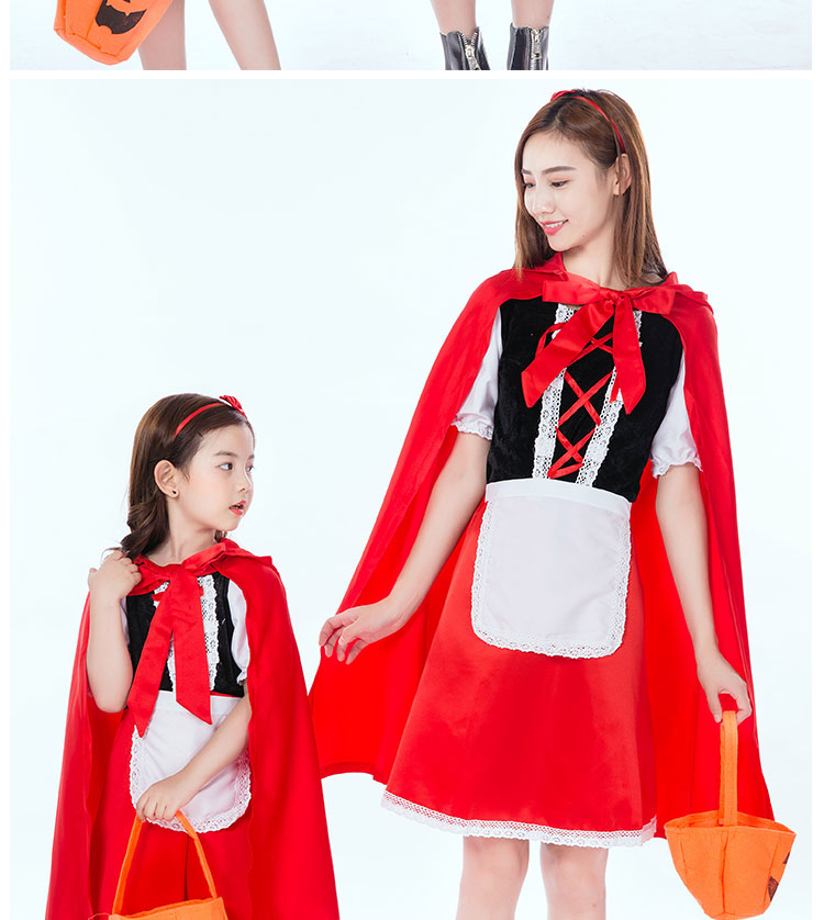 Halloween quần áo trẻ em bé gái Red Red Hood Hood trang phục phụ huynh-trẻ em cosplay chơi váy công chúa mẫu giáo áo khoác trẻ em 10 tuổi