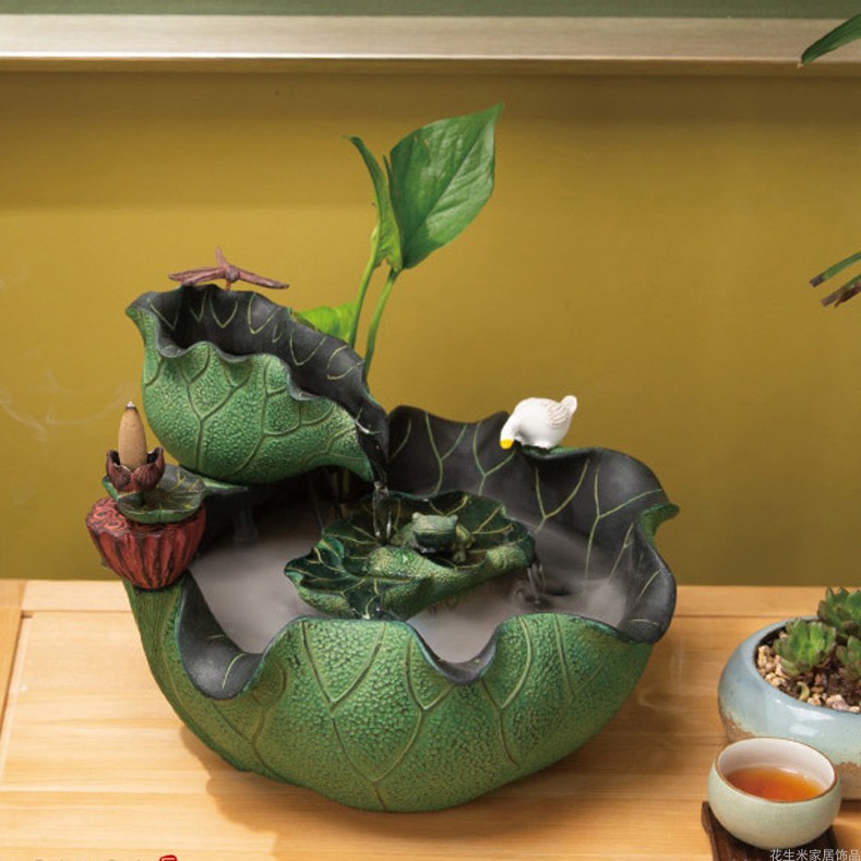 Flowing water ornaments fish pond new Chinese-style office desktop balcony decoration living room tea table waterscape decoration creative porch