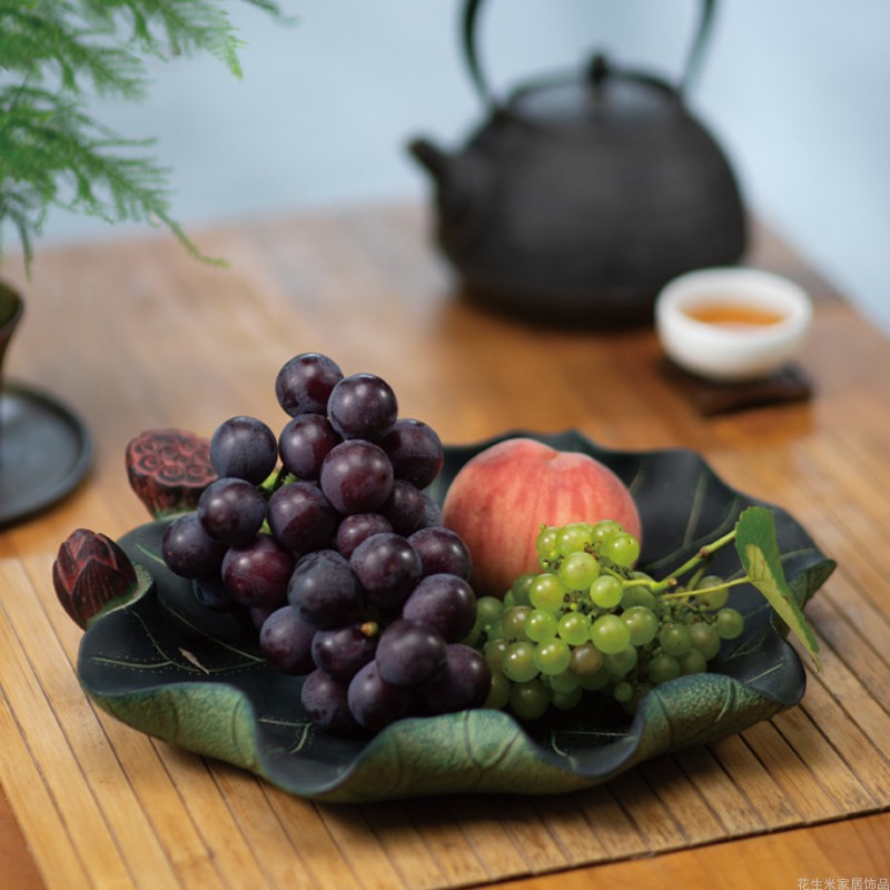 Zen fruit plate Chinese retro utensils tea table tea table fruit basket snack snack pot creative desktop home accessories
