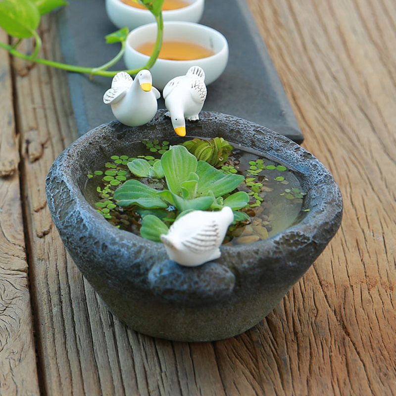 Flower pot creative ornaments balcony desktop hydroponic utensils hydroponic stone pots garden courtyard decoration Chinese home