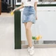 10 chiếc váy denim eo cao nữ hè 2019 phiên bản mới của Hàn Quốc đã mỏng một chữ váy ngắn in túi lửa siêu ngang hông váy thủy triều - Váy chân váy midi dài