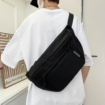 Large-capacity breast bag for boys simple solid color sports backpack