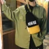 in siêu lửa thủy triều thương hiệu hip-hop màu tương phản túi ngực nam túi đơn vai messenger túi sinh viên Hàn Quốc vải giản dị túi nữ - Túi của con người