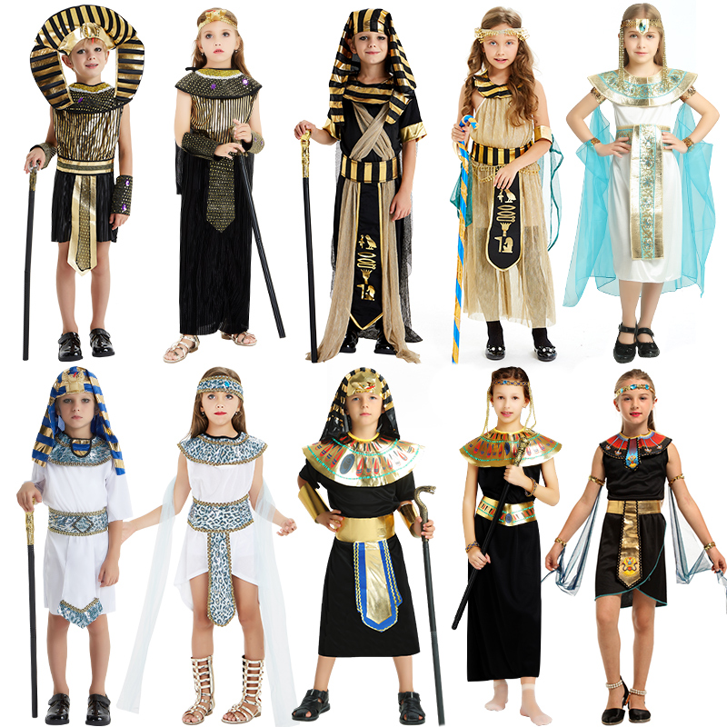 Halloween Children's clothing cos Egypt men's law Old women's bright back clothes Roman Greek mythical goddess clothing