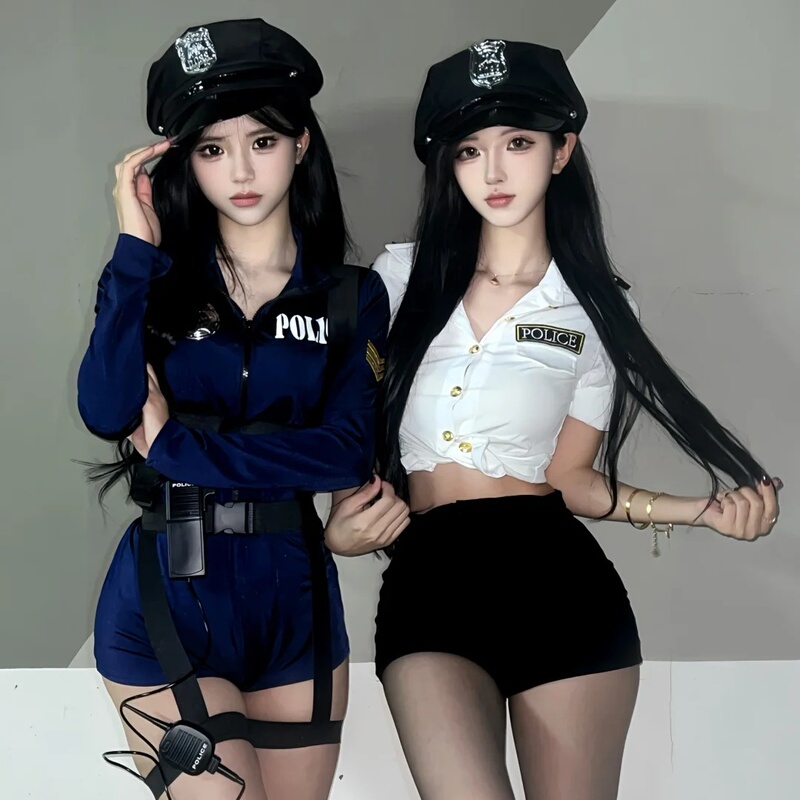 Girl Tyrant Costume Sexy Policewoman Cosplay Uniform Police Officer Role Play Comic Convention Halloween Flight Attendant Pure Desire Outfit