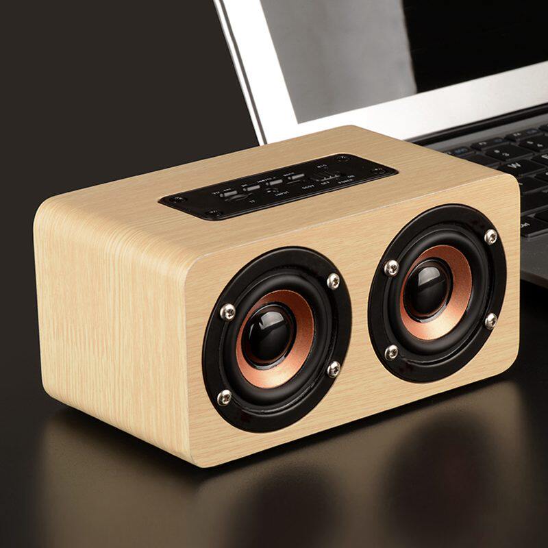 Wooden retro audio ins wind bluetooth speaker mini small bass high sound quality 2021 new net red creative